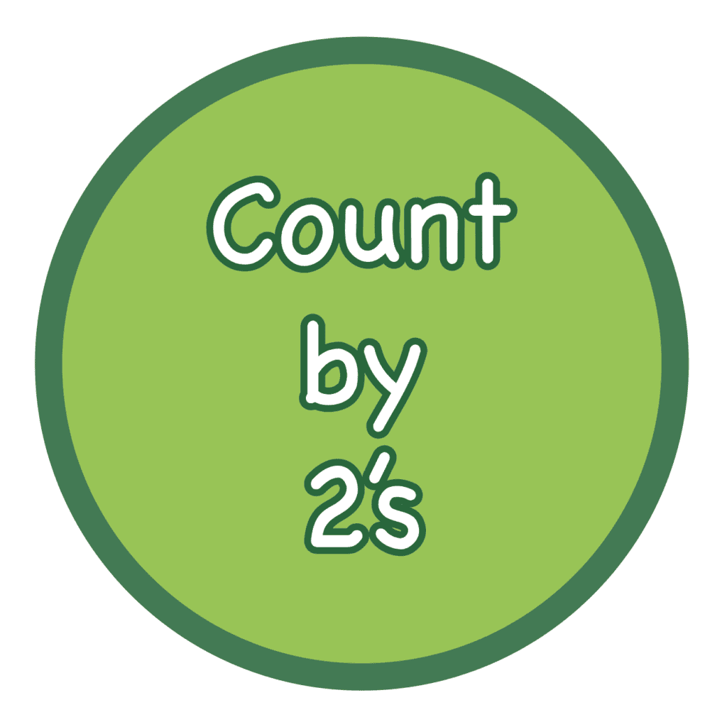 Colorful sensory path sign with 'Count by 2's' for children's activity.